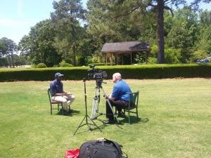 CBS 17 Interviews golf student on lawn